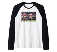 Ian Wright Arsenal V Aston Villa en Highbury Football Camiseta Manga Raglan