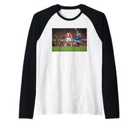 Ian Wright Arsenal V Everton en Highbury Football Camiseta Manga Raglan