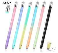 IANFAN 6 lápices capacitivos para pantallas táctiles, bolígrafos de tableta con puntas de fibra doble de precisión, lápiz capacitivo sensible 2 en 1 para tablet, smartphone, pantalla táctil