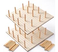 IANFAN 6 organizadores de cajones de madera con 48 clavijas, organizador de cajones de madera, organizadores de cajones ajustables para platos de cocina, platos de cocina, recipientes de alimentos (17