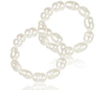 IANFAN Anxiety - Anillo elástico antiestrés, 2 unidades, resistente al agua, perlas para el estrés, anillo elástico de perlas para masaje, para uso diario, regalos para mujer