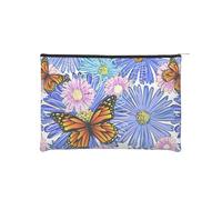 iapodiad Pequeña bolsa de maquillaje abstracta mandala bolsa de cosméticos para mujer, bolsa portátil de viaje, bolsa de aseo de viaje, bolsa organizadora con cremallera, Manzanilla y mariposas, Talla