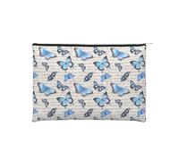 iapodiad Pequeña bolsa de maquillaje abstracta mandala bolsa de cosméticos para mujer, bolsa portátil de viaje, bolsa de aseo de viaje, bolsa organizadora con cremallera, Mariposas y texto, Talla