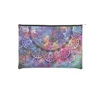 iapodiad Pequeña bolsa de maquillaje abstracta mandala bolsa de cosméticos para mujer, bolsa portátil de viaje, bolsa de aseo de viaje, bolsa organizadora con cremallera, Mandala abstracta, Talla