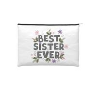 iapodiad Pequeña bolsa de maquillaje abstracta mandala bolsa de cosméticos para mujer, bolsa portátil de viaje, bolsa de aseo de viaje, bolsa organizadora con cremallera, Best Sister Ever, Talla única