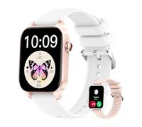 Iaret Reloj Inteligente Mujer con Llamadas,1,85" Smartwatch 2 Correas, Pulsómetro Monitor de Sueño Podómetro Asistente, Reloj Deportivo, Impermeable IP67 Pulsera Actividad para Android iOS, Rosa