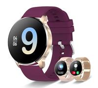 Iaret Reloj Inteligente para Mujer con Llamadas, 1,32'' Smartwatch, 3 Correas, Pulsera Actividad, Presión Arterial, Ritmo Cardíaco, Oxígeno Sanguíneo, Sueño para Android iPhone, Regalo (Burdeos)