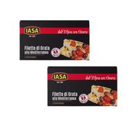 Iasa® | Filete Besugo Mediterráneo Sabor Típico Cocina Mediterránea | Plato Realizado Dorado Tomate Aceitunas Alcaparras - 2 x 145 Gr Neto