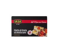 Iasa® | Filete Besugo Mediterráneo Sabor Típico Cocina Mediterráneo | Plato Realizado Dorado Tomate Aceitunas Alcaparras - 1 x 145 Gr Neto