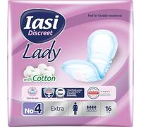 IASI Discreet LADY - Compresas de Pérdida Urinaria Femeninas Ligeras y Moderadas, Talla Extra, 16 Unidades
