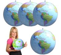 IATAHI Globo Terráqueo Hinchable, 4pcs Globo del Mundo Inflable Mapa, Pelota De Playa Inflable, 12 Pulgadas/28 Cm, 4 Count
