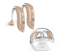 IAVENDO | Amplificador de Sonido Recargable, Amplificador Auditivo BTE, Estuche Portátil Carga Rápida, 2 Unidades Intercambiables Válidas para Ambas Orejas, Manual en Español, Larga Duración 60 Horas