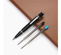 Iaywayii Mini Metal Corta bolígrafo Dar 2 recargas de 0,7 mm Parte Posterior y Pesados Azul Tinta bolígrafos Roller Notebook portátil