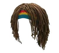 IAZE Estilo de Pelo Reggae - Gorro de Punto con Trenzas | 58 cm Gorros de Punto para Barba para Hombre | Gorro Rasta | Gorros Divertidos | Gorros de Dibujos Animados | Gorro Divertido