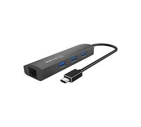 ICY IB-HUB1406-C - USB 3,0 Tipo-C, Hub de 3 Puertos USB Tipo-A + Gigabit LAN