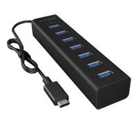 IB-HUB1700-C3 USB 3.2 Gen 1 (3.1 Gen 1) Type-C 5000 Mbit/s Negro, Hub USB negro, USB 3.2 Gen 1 (3.1 Gen 1) Type-C, USB 3.2 Gen 1 (3.1 Gen 1) Type-A, 5000 Mbit/s, Negro, Aluminio, 0,4 m