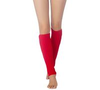 iB-iP Mujer Calentadores Piernas Ballet Neón Verde Lima Aeróbicos, Talla: Talla única, Rojo