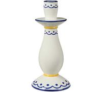 IB Laursen Candelero Aspecto Retro Blanco Patrón Azul Amarillo para 1 Vela