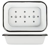 Ib Laursen Jabonera esmaltada blanca, 2 piezas