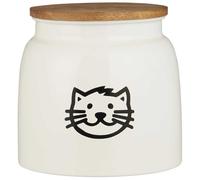 IB Laursen Lata Para Comida De Gato Con Tapa De Madera Blanca 2,2 Litros