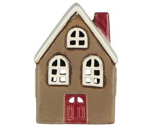 IB Laursen Portavelas Decoracion Casa de velas marrón con puerta roja