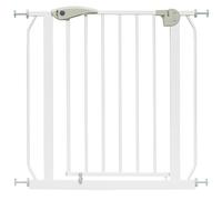 IB STYLE Barrera de Seguridad Berrin - Puerta de Escalera, Sin Taladrar, Auto Close, Doble Bloqueo, Niños Pequeños, Blanco, Ancho: 123-131 cm