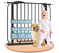 IB STYLE Barrera de Seguridad Berrin XXL - Cierre automático, Puerta Seguridad, Infantil, Doble Bloqueo, Negro, Tamaño: 85-95 cm