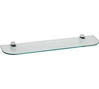 ib style® Estante de Cristal 6mm | con fijación CUCALE Laca de Blanco | 8 Tallas | 2 Titular | Transparente | 60 x 20 cm