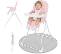 IB STYLE Trona Bebé Leno - Silla de Comer Plegable y Ahorra Espacio, Evolutiva con Bandeja y Reposapiés, Arnés de 5 Puntos, Asiento Acolchado, Fácil de Limpiar, de 6 Meses a 3 Años (15 kg), Rosa