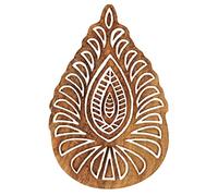 IBA Indianbeautifulart Bloque de impresion de textiles, diseoo asio¡tico, tallado a mano, sello de madera, impresion de bloques de madera, sello textil para tela/bloques de cero¡mica, 5 pulgadas