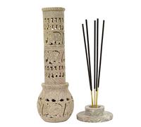 IBA Indianbeautifulart Handmade Stone Inciense Stick Burner | SoportePaloVelas | QuemadorLuzTe TallaElefante Talling para Regalar- Decorativa Y DecoracionCocina (9€x 1.7€ Pulgadas)