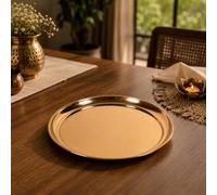 IBA Indianbeautifulart Thali de cobre hecho a mano, plato de cena para servir comidas, cenar y regalar
