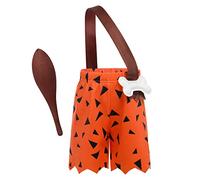 IBAKOM Bebés Niños Flintstone Caveman Disfraz Guijarros Cueva Prehistoria Edad Piedra Carnaval Halloween Disfraces Fiesta Cumpleaños Pantalones Cortos Trajes Niño - Naranja 2-3 años