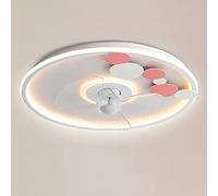 IBalody Luz de Ventilador de Techo Moderna, Montaje Empotrado, iluminación de Ventilador de Techo, Ventilador de Techo de Dormitorio con Luces, 6 velocidades, luz de Techo de Ventilador LED Regulable