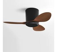 IBalody Ventilador de techo empotrable sin luz Ventilador de techo pequeño moderno con mando a distancia 6 velocidades Ventilador de techo sin luces para restaurante Dormitorio Patio (25 pulgadas)