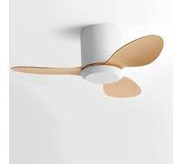 IBalody Ventilador de techo empotrable sin luz Ventilador de techo pequeño moderno con mando a distancia 6 velocidades Ventilador de techo sin luces para restaurante Dormitorio Patio (25 pulgadas)