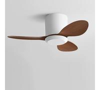 IBalody Ventilador de techo empotrable sin luz Ventilador de techo pequeño moderno con mando a distancia 6 velocidades Ventilador de techo sin luces para restaurante Dormitorio Patio (25 pulgadas)