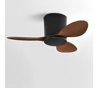 IBalody Ventilador de techo empotrable sin luz Ventilador de techo pequeño moderno con mando a distancia 6 velocidades Ventilador de techo sin luces para restaurante Dormitorio Patio (25 pulgadas)