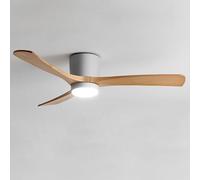 IBalody Ventilador de techo interior nórdico Luces de ventilador de viento negativo de 12W LED de 6 velocidades Ventilador de techo mudo con luces de madera de madera de madera.