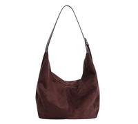IBALULU Bolso Tote de Ante Sintético, Bolsos de Hombro Hobo para Mujer Bolso de Mano Holgado con Cremallera, Bolso de Cubo Vintage - Bolso Cruzado Holgado de Otoño para la Escuela, el Trabajo, las