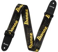 IBANEZ Correa de diseño negro, logotipo amarillo de Ibanez