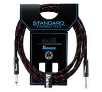 Ibanez si10-bw 10 ft 2 conectores recto estándar de Cable de instrumento - color negro/rojo vino