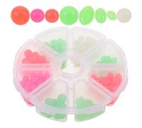 ibasenice 1 Caja Luminosas para Pesca Nocturna Resistentes y Brillantes Accesorios Plásticos para Montaje de Líneas Dulce y Salada Caja con Surtido de Perlas Fluorescentes