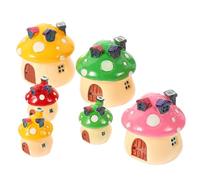 ibasenice 1 Juego Casa De Hongos Miniatura para Jardín Adornos Coloridos De Micro Paisaje Decoración De Césped Y Accesorios para Fantásticos 6 Piezas