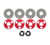 ibasenice 1 Juego de repuestos para Platina de Casete, Disco de Carrete de Casete Virgen Rojo, película separadora Transparente de reducción de fricción, Juego de Clips de Engranaje de