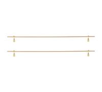 ibasenice 1 Juego de rieles metálicos para estantes - Rieles Dorados para estantes con husillos - Riel de galería para Carrito de Bar, Mueble de Cristal, Armario, 50 cm/19,7 Pulgadas de Largo
