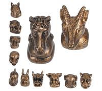 ibasenice 1 Juego La Cabeza de Bronce de los Doce zodiacos año de la Estatua de la Serpiente decoración Animal de Resina Zodiaco Adornos del Zodiaco Chino Mini Figuras de Resina Dark Brown