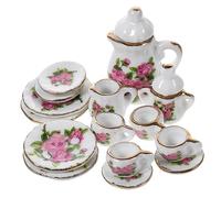 ibasenice 1 Juego Mini Vajilla De Cerámica Miniatura Té Diminuto Porcelana Equipo Tetera Sartenes Casa Minitaza De Te Fuentes Vajilla Mini Accesorios De Cocina