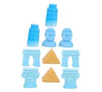 ibasenice 1 Juego Miniatura de Edificios del Accesorios de Escena para Decoración de Hogar Incluye Torre Inclinada Estatua Moai Columna Romana y Arco Triunfal