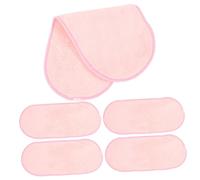 ibasenice 1 Juego Toalla De Limpieza Tela Toalla Para Acampar Eliminar Facial Pequeñas Toallas De Cara Paños Para Lavar La Cara Paños Desmaquillantes Vellón De Coral Rosa 5 Piezas